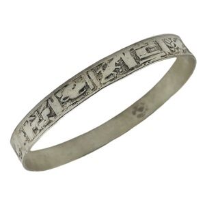 Vintage Mexico Sterling Silver Aztec Motif Etched Bracelet